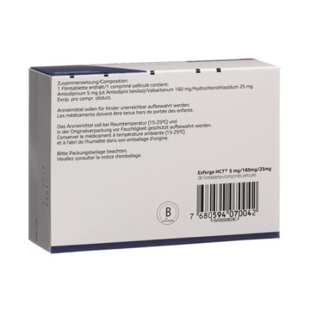 Exforge HCT Filmtablet 5mg/160mg/25mg 98 pcs - PrimeCare Global