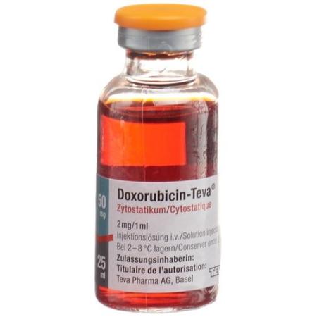 Doxorubicin-Teva Inj L&ouml;s 50 mg/25ml perf 25 ml - PrimeCare Global