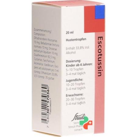 Escotussin drops bottle 20 ml - PrimeCare Global