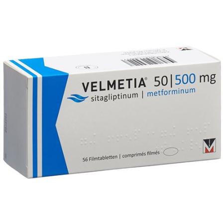 Velmetia 50/500 mg 56 filmtablets - PrimeCare Global