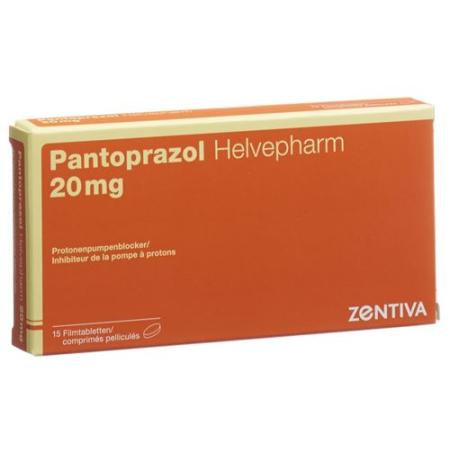 Pantoprazol Helvepharm 20 mg 15 filmtablets - PrimeCare Global