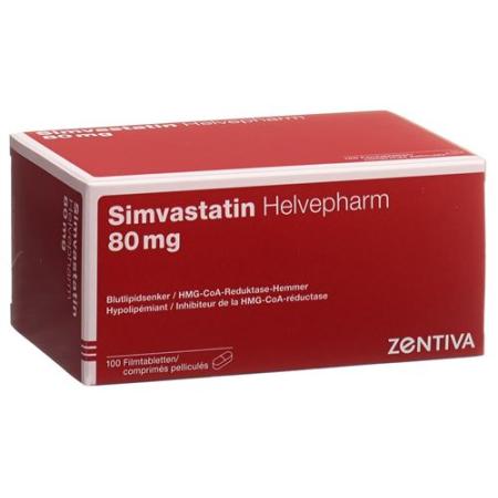 Simvastatin Helvepharm Filmtabl 80 mg 100 pcs - PrimeCare Global