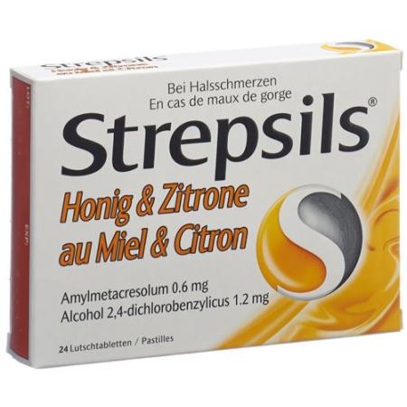 Strepsils Lozenges Honey and Lemon 24 pcs - PrimeCare Global