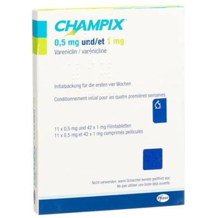 Champix initial pack film tablets 11x0.5mg/42x1mg - PrimeCare Global