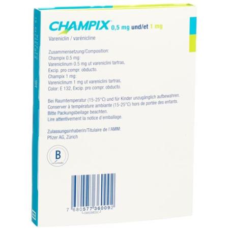 Champix initial pack film tablets 11x0.5mg/42x1mg - PrimeCare Global