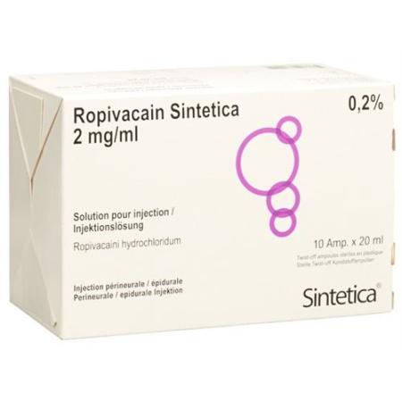 Ropivacain Sintetica Inj Inf Prep 2 mg/ml 20ml ampoules 10 pcs - PrimeCare Global