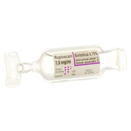 Ropivacaine Sintetica Inj L&ouml;s 7.5 mg/ml 10ml ampoules 10 pcs - PrimeCare Global