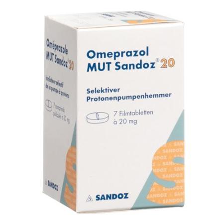 Omeprazol MUT Sandoz Filmtabl 20 mg Ds 7 pcs - PrimeCare Global