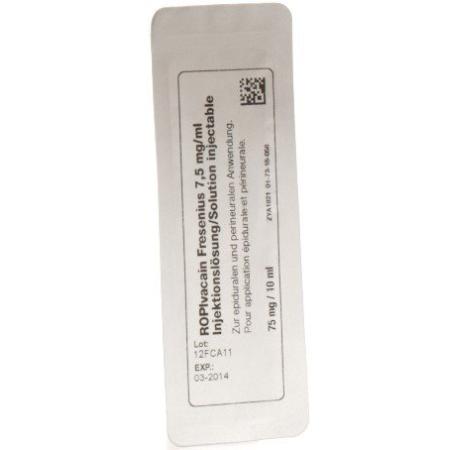 Ropivacaine Fresenius Inj L&ouml;s 7.5 mg/ml 10ml ampoules 5 pcs - PrimeCare Global