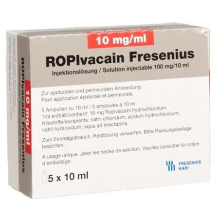 Ropivacaine Fresenius Inj L&ouml;s 10 mg/ml 10ml ampoules 5 pcs - PrimeCare Global