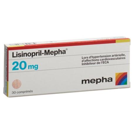 Lisinopril-Mepha Tabl 20 mg 100 pcs - PrimeCare Global