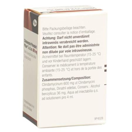 Clindamycin phosphate Pfizer 600mg/4ml amp 4ml - PrimeCare Global