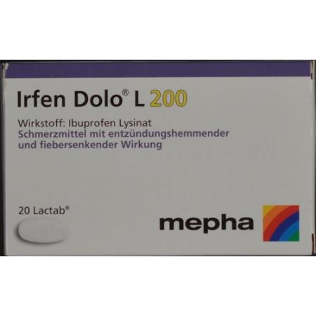 Irfen Dolo L Lactab 200 mg 20 pcs - PrimeCare Global