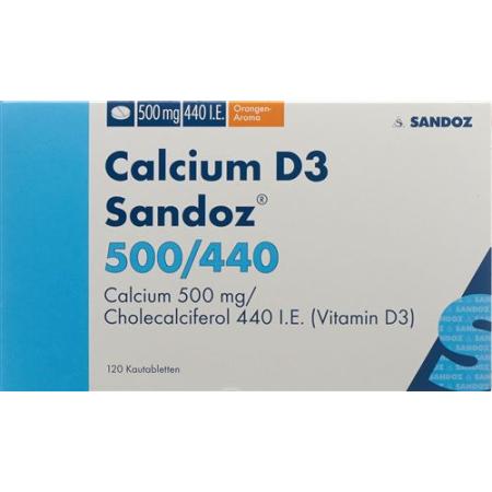 Calcium D3 Sandoz Kautabl 500/440 Orange 120 pcs - PrimeCare Global