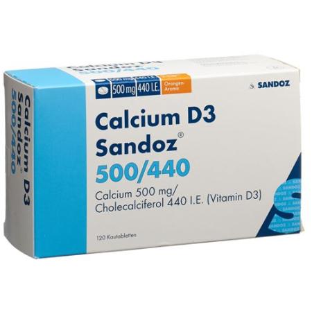 Calcium D3 Sandoz Kautabl 500/440 Orange 120 pcs - PrimeCare Global