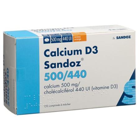 Calcium D3 Sandoz Kautabl 500/440 Orange 120 pcs - PrimeCare Global