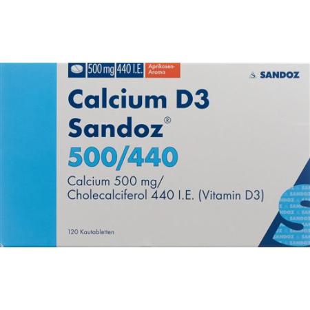 Calcium D3 Sandoz Kautabl 500/440 Apricot 120 pcs - PrimeCare Global