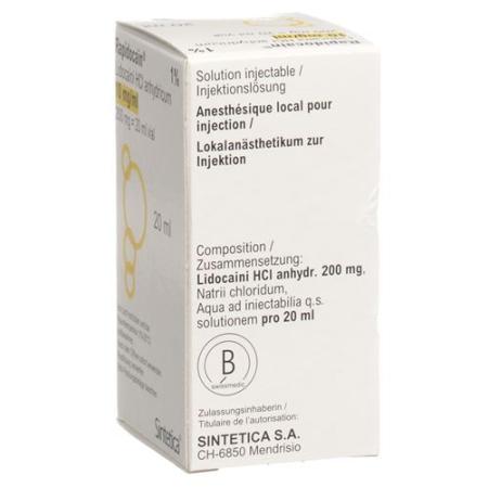Rapidocain 1% Inj L&ouml;s 200 mg/20ml without preservatives vial - PrimeCare Global