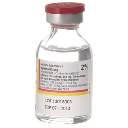 Rapidocaine 2% + Epinephrine 12.5 mcg/ml Inj Los Vial 20ml - PrimeCare Global