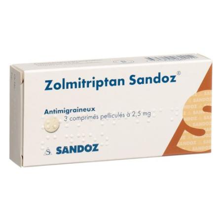 Zolmitriptan Sandoz film tablets 2.5 mg 3 pcs - PrimeCare Global