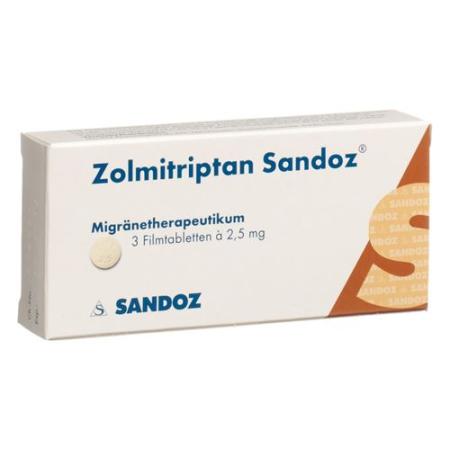 Zolmitriptan Sandoz film tablets 2.5 mg 3 pcs - PrimeCare Global