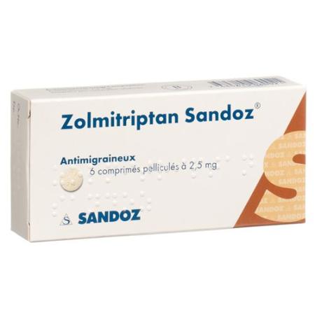 Zolmitriptan Sandoz film tablets 2.5 mg 6 pcs - PrimeCare Global
