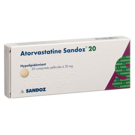 Atorvastatin Sandoz film tablets 20 mg 30 pcs - PrimeCare Global