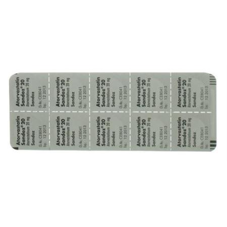 Atorvastatin Sandoz film tablets 20 mg 30 pcs - PrimeCare Global