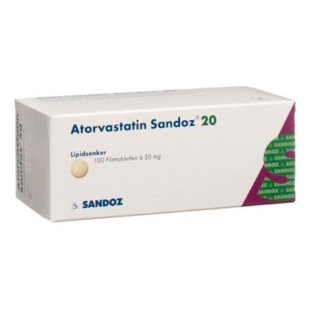 Atorvastatin Sandoz film tablets 20 mg 100 pcs - PrimeCare Global