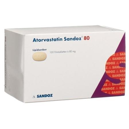 Atorvastatin Sandoz film tablets 80 mg 100 pcs - PrimeCare Global