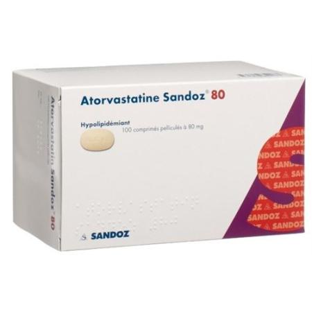Atorvastatin Sandoz film tablets 80 mg 100 pcs - PrimeCare Global