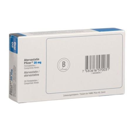Atorvastatin Pfizer Filmtabl 20 mg 30 pcs - PrimeCare Global