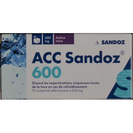 ACC Sandoz Brausetable 600 mg with blackberry flavor 10 pcs - PrimeCare Global