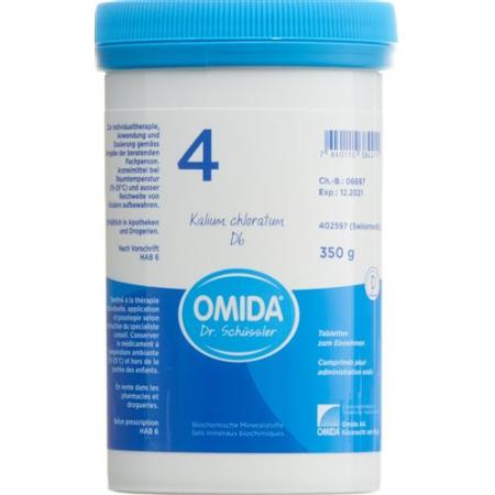 Omida Schuessler Nr4 potassium chloratum Tabl D 6 Ds 350 g - PrimeCare Global