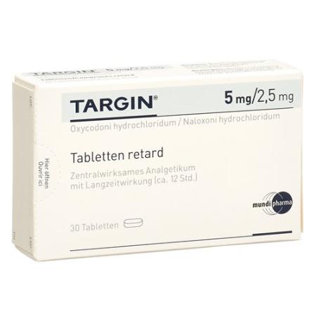 Targin Ret Tabl 5 mg/2.5 mg 30 pcs - PrimeCare Global