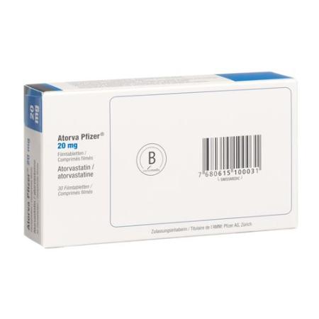 Atorva Pfizer Filmtablet 20 mg 30 pcs - PrimeCare Global