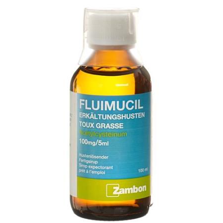 Fluimucil cold cough syrup 100 mg/5ml raspberry 100 ml - PrimeCare Global