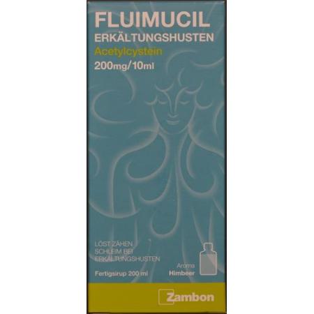 Fluimucil cold cough syrup 200 mg/10ml raspberry 200 ml - PrimeCare Global