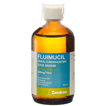 Fluimucil cold cough syrup 200 mg/10ml raspberry 200 ml - PrimeCare Global