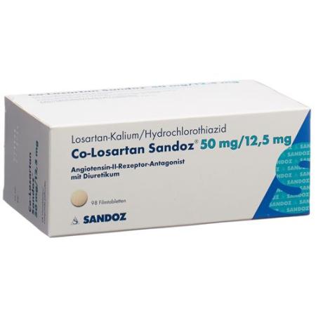 Co-Losartan Sandoz film tablets 50/12.5mg 98 pcs - PrimeCare Global