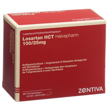 Losartan HCT Helvepharm Filmtabl 100/25mg 98 pcs - PrimeCare Global