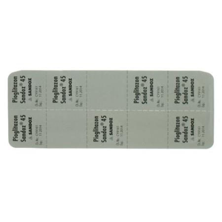 Pioglitazone Sandoz Tabl 45 mg 98 pcs - PrimeCare Global