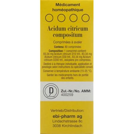 Sanum Acidum citricum compositum Tabl 80 pcs - PrimeCare Global