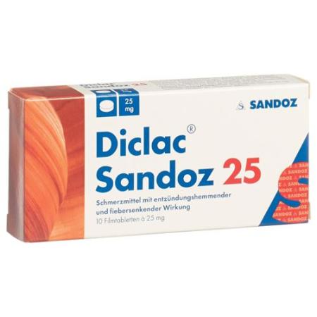 Diclac Sandoz Filmtablet 25 mg 10 pcs - PrimeCare Global
