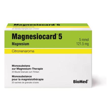 Magnesiocard Gran 5 mmol Citron 20 bags 5 g - PrimeCare Global