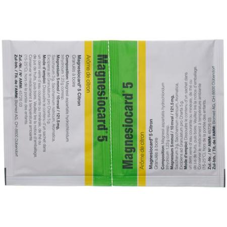 Magnesiocard Gran 5 mmol Citron 50 bags 5 g - PrimeCare Global