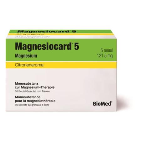 Magnesiocard Gran 5 mmol Citron 50 bags 5 g - PrimeCare Global