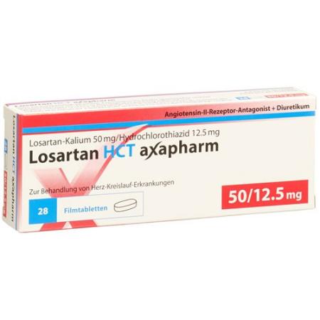 Losartan HCT Axapharm Filmtabl 50/12.5mg 28 pcs - PrimeCare Global