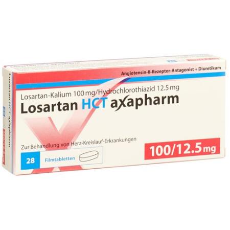 Losartan HCT Axapharm Filmtabl 100/12.5mg 28 pcs - PrimeCare Global
