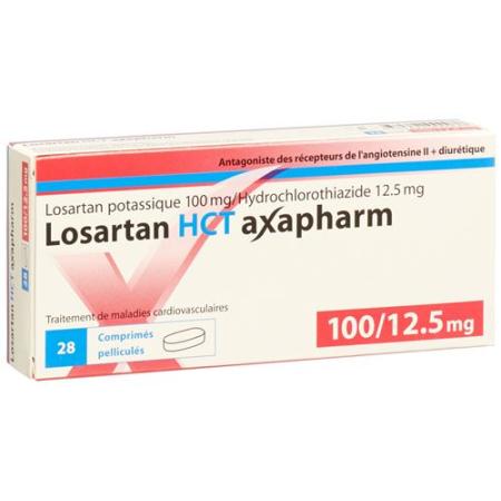Losartan HCT Axapharm Filmtabl 100/12.5mg 98 pcs - PrimeCare Global